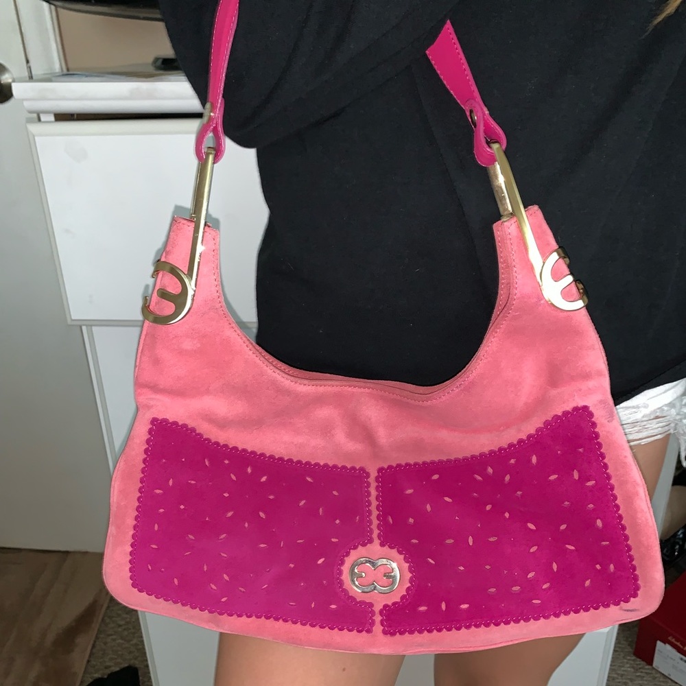 Escada pink suede bag